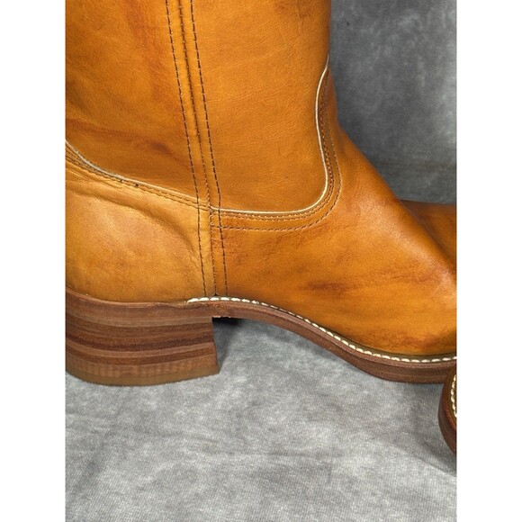 FRYE Boots Mens 9.5 Campus Boots Orange Sunrise Vintage 80s New With Tags - Picture 11 of 11